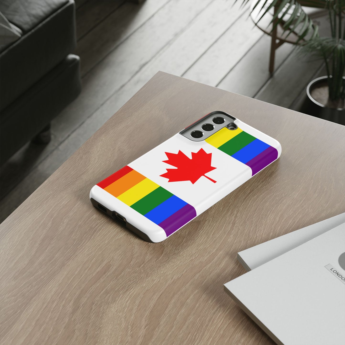 Pride Flag Phone Case -Tough Cases for LGBTQ+ Supporters Canada Theme Rainbow Design Colorful Accessories Birthday Gift