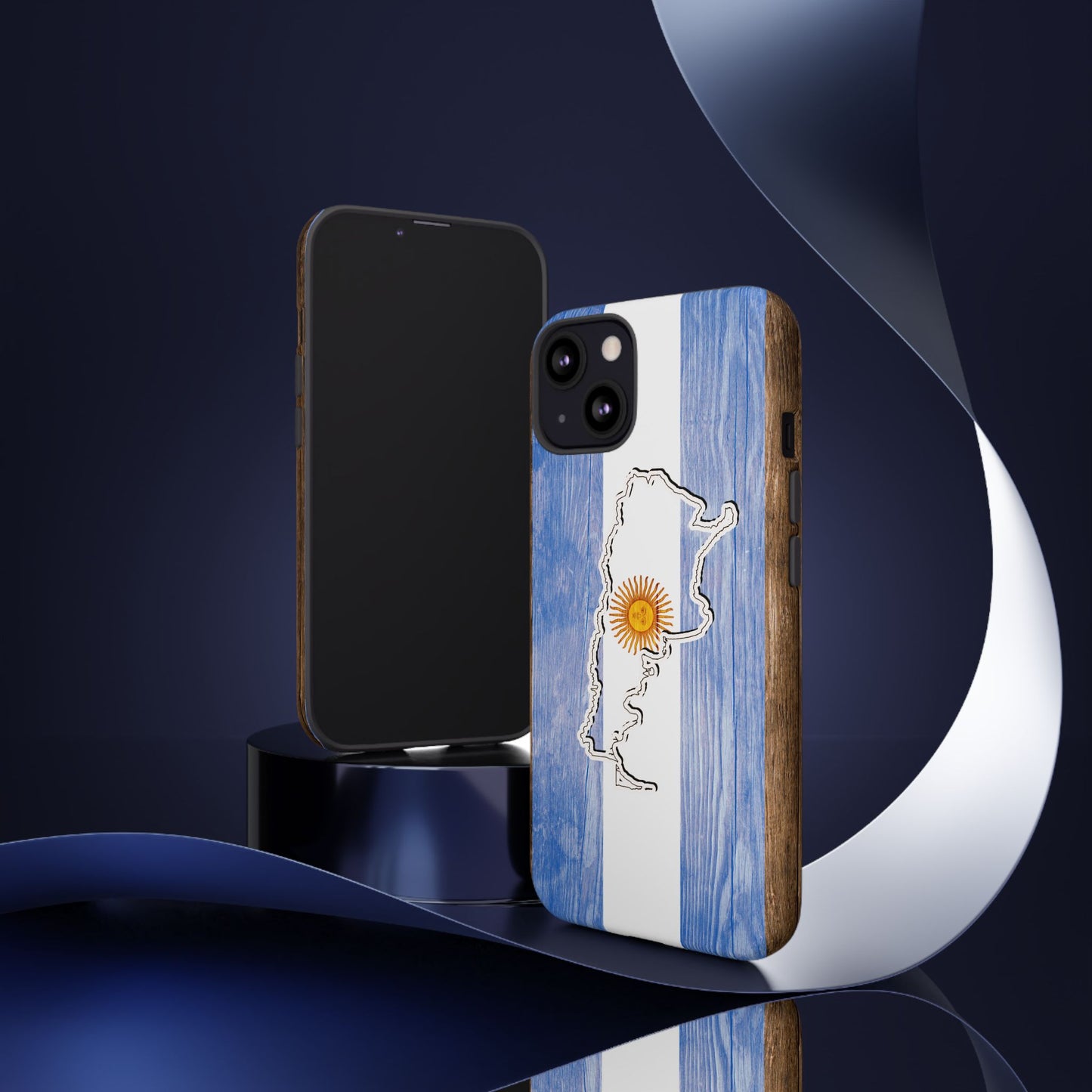 Argentina Flag Phone Case Samsung Tough Protective Cover Argentinean Pride Hard Plastic Map Argentinian Design Argentina Souvenir Wood Design Style