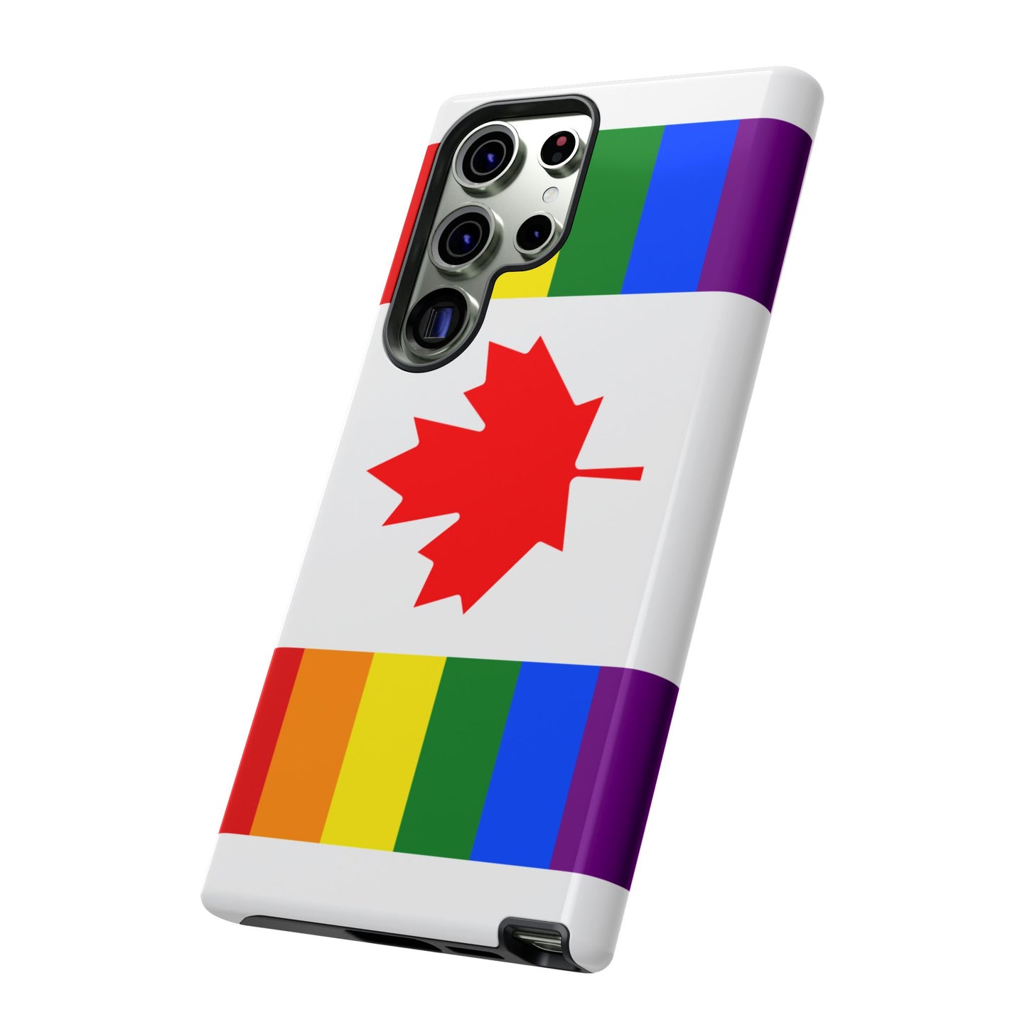 Pride Flag Phone Case -Tough Cases for LGBTQ+ Supporters Canada Theme Rainbow Design Colorful Accessories Birthday Gift