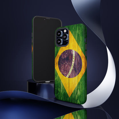 Brazil Phone Case Protective Tough Cover Flag of Brazil Samsung Brazilian Pride Hard Plastic Back Brazil Flag Cover IPhone Souvenir Gift Protective Case