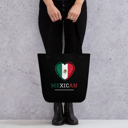 Custom Mexican Flag Tote Bag, Eco-Friendly Handmade Bag, Ideal for Casual Use or Gift for Mexico Lovers