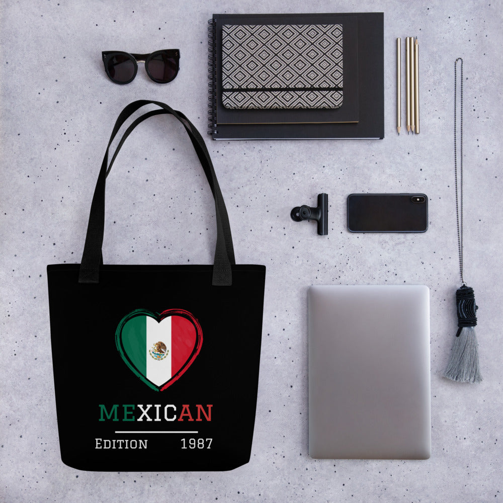 Custom Mexican Flag Tote Bag, Eco-Friendly Handmade Bag, Ideal for Casual Use or Gift for Mexico Lovers
