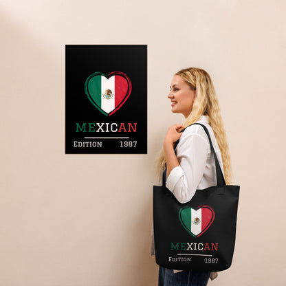 Custom Mexican Flag Tote Bag, Eco-Friendly Handmade Bag, Ideal for Casual Use or Gift for Mexico Lovers
