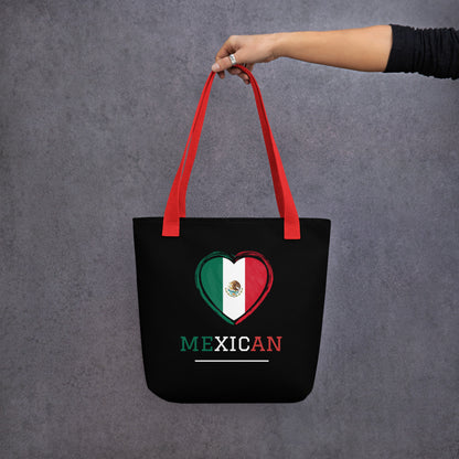 Custom Mexican Flag Tote Bag, Eco-Friendly Handmade Bag, Ideal for Casual Use or Gift for Mexico Lovers