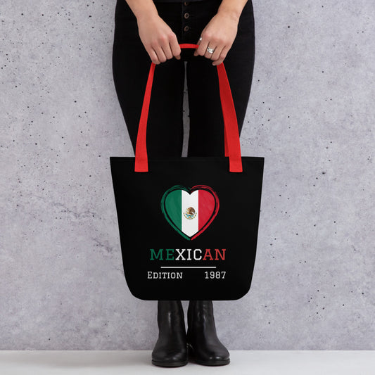 Custom Mexican Flag Tote Bag, Eco-Friendly Handmade Bag, Ideal for Casual Use or Gift for Mexico Lovers